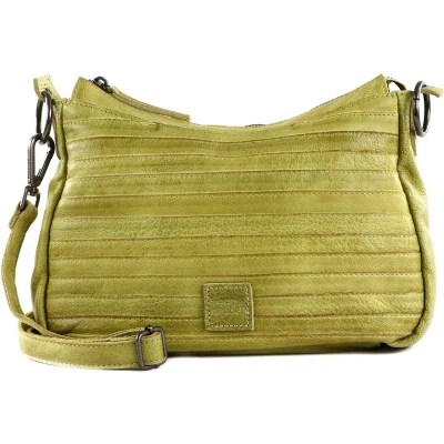 Afbeelding van FREDsBRUDER Leren Schoudertas Likely Midi Light Yellow Moss Mosterdgeel