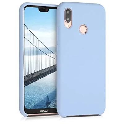 Afbeelding van kwmobile telefoonhoesje geschikt voor Huawei P20 Lite Hoesje met siliconen coating Smartphone case in mat lichtblauw