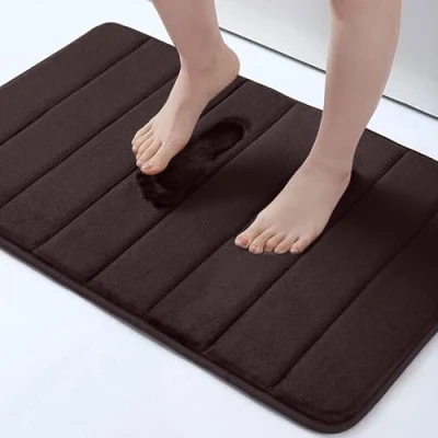 Afbeelding van Homaxy Badmat van traagschuim, absorberend, antislip, wasbaar, 40 x 60 cm, bruin