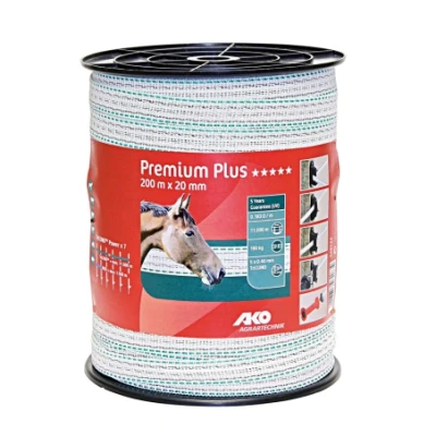 Afbeelding van Ako Premium Plus Lint Wit/Groen 20mm x 200m