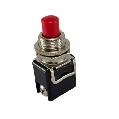 Afbeelding van Drukknop 4A, 250V, 8A 125V (6V 9V 12V 24V DC) UI ON veerterugloop trekpen, gatmontage 12 mm, met bevestigingsmoer, 2 standen UIT / De knop klikt niet in. polig voor personenauto&#039;s, vrachtwagens