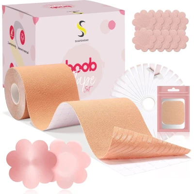 Afbeelding van Shapewear Boob tape Inclusief 12 Nipple Covers Plak bh met Tepelcovers Lift 36 Dubbelzijdige Kleding Plakkers Borst