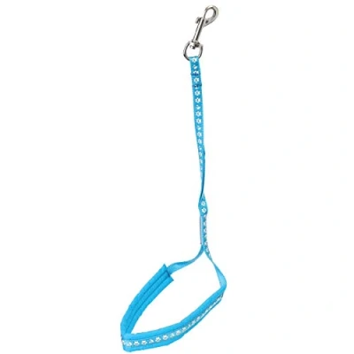 Afbeelding van GROOM PROFESSIONAL Allon Basic hondenverzorgingslus met vulling rond de nek voor comfort Paw Print Design 45 cm, cyaanblauw