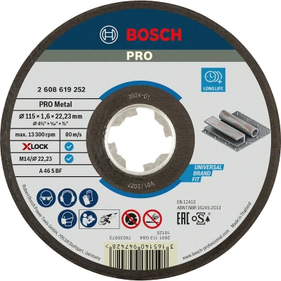 Afbeelding van Bosch Doorslijpschijf x Lock (Expert for Metal) 115 1,6 22,2 MM Metaal