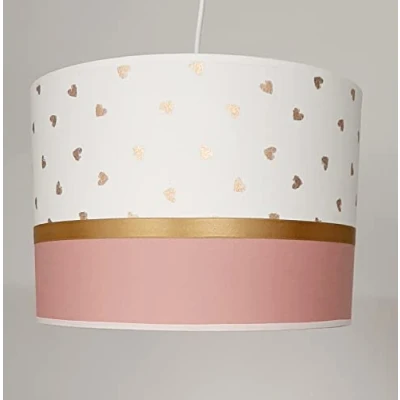 Afbeelding van kinderlamp babylamp roze goud hartjes babykamer kinderkamer hanglampen
