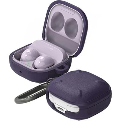 Afbeelding van Ringke Onyx Compatibel met Samsung Galaxy Buds FE (2023) / Buds2 Pro 2 Pro/Live Case, Hoesje karabijnhaak Purple