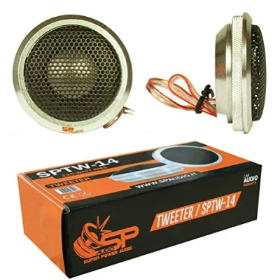 Afbeelding van 2 SP Audio TW 14 tweeter 2,2 inch 5,50 cm 55 mm diameter 120 watt rms en 240 max 4 ohm aluminium verminderde diepte van 1,00 cm, het paar