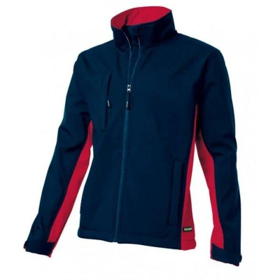 Afbeelding van Tricorp Softshell Jack Bi Color Marine/Rood Maat 5XL