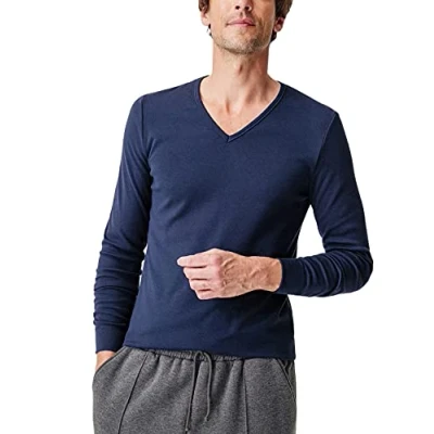Afbeelding van Damart T shirt met V hals, thermolactyl interlock mesh