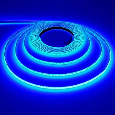 Afbeelding van TOPAI Ledstrip, 12 V, 5 m, blauw, ultra smal, 3 mm breed, zelfklevend, 384 leds/M CRI&gt;90, niet waterdicht, flexibel, op maat te snijden, voor binnen, thuis, keuken, decoratie, doe het zelf