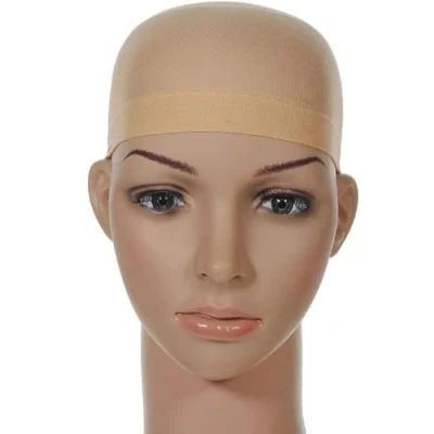 Afbeelding van LUTTMANN Set van 2 pruikkapjes, nylon netcaps, kanten onderkap voor pruikdragers, in verschillende uitvoeringen (nylon, beige)