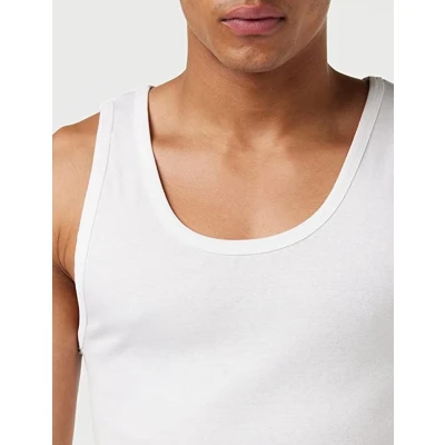 Afbeelding van Onderhemd Heren 3 stuks Wit 100% Katoen Ronde Hals Hemd Ondershirt Tanktop Singlet Maat M