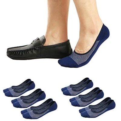 Afbeelding van Ueither Heren No Show Sokken Onzichtbare Liner Loafers Sneakers Antislip, Marineblauw (6 paar), 39.5 43 EU