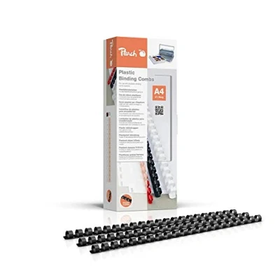 Afbeelding van Peach Plastic bindruggen A4 10mm 65 vellen 100 stuks zwart PB410 02
