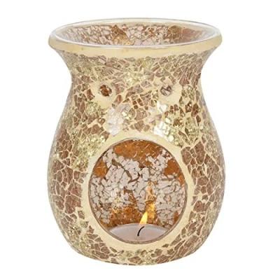 Afbeelding van Oliebrander Goud Crackle Glas Groot 1st. 425g