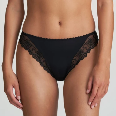 Afbeelding van Marie Jo dames Jane slip met mesh en borduring in de kleur Zwart, maat: 38