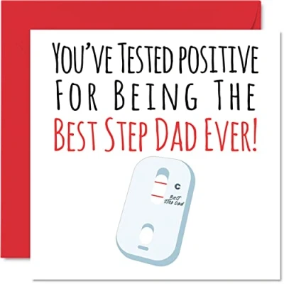 Afbeelding van Grappige verjaardagskaarten voor stiefvader Positieve beste ooit grap gelukkige verjaardagskaart van zoon dochter, verjaardagscadeaus, 145 mm x