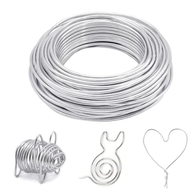 Afbeelding van TOKSEO Knutseldraad 3 mm x 20 m, sierdraad, modelleerdraad, zilverdraad voor knutselen, aluminiumdraad, zacht sieraden, knutselwerk