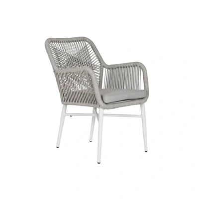 Afbeelding van Tuinstoel Home ESPRIT Wit Grijs Aluminium Synthetische rotan 57 x 63 84 cm