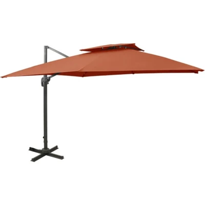 Afbeelding van Zweefparasol met dubbel dak 300x300 cm terracottakleurig