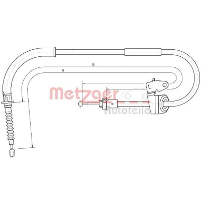 Afbeelding van METZGER 10.4303 Handremkabel Links achter 1393/1244mm COFLE MINI: Hatchback, Hatchback