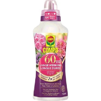 Afbeelding van COMPO Vloeibare Meststof 60 Dagen Lange Werking voor bloemen en planten een prachtige, langdurige bloei fles 750 ml