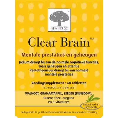 Afbeelding van 25% korting New Nordic Clear Brain (60 Tabletten)