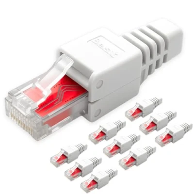Afbeelding van Germany B.e.s.t 10 x netwerkstekker RJ45, CAT6, zonder gereedschap, LAN UTP kabelstekker voor CAT5, CAT7, geschikt installatie en patchkabels