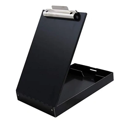 Afbeelding van Saunders 31018 RediRite, stabiel aluminium klembord op cassette, groot binnenvak en penvak, bovenaan openend, zwart, voor DIN A4