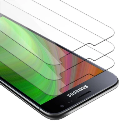 Afbeelding van Cadorabo 3x Screenprotector geschikt voor Samsung Galaxy J3 2016 in KRISTALHELDER Tempered Display Pantser Film