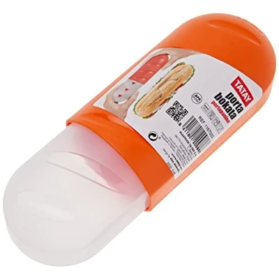 Afbeelding van Tatay Broodtrommel sandwich lunchbox, uitbreidbaar, BPA vrij, herbruikbaar, vaatwasser &amp; MWO, bevroren tot 40º, 1 stuk, oranje. Meet 7,7 x 6,7 18 25 cm