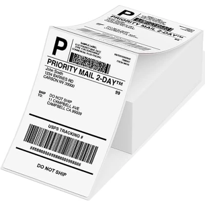 Afbeelding van Thermal Labels 4x6 Fanfold for Label Printer, Pack van 500 (wit)