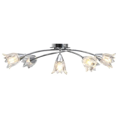 Afbeelding van Plafondlamp met glazen tulpvormige kappen 5xE14 transparant
