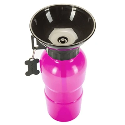 Afbeelding van Hond Drinkfles met geïntegreerde drinkbak Reis Waterfles Auto Fles Waterbak 600ml (Rood)