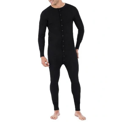 Afbeelding van Fruit of the Loom Heren Premium Thermisch Uniepak Pyjama Bodem, Zwart, L