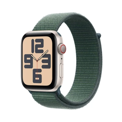Afbeelding van Apple Watch SE Cellular 44mm Starlight Aluminium Lake Green Sport Loop (145 220mm)