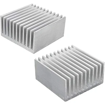 Afbeelding van Aluminium Chipset Heatsink Radiator Koellichaam Koelvin Zilver voor CPU LED Power Actieve Component 40 x 20mm (2 stuks) Kalolary