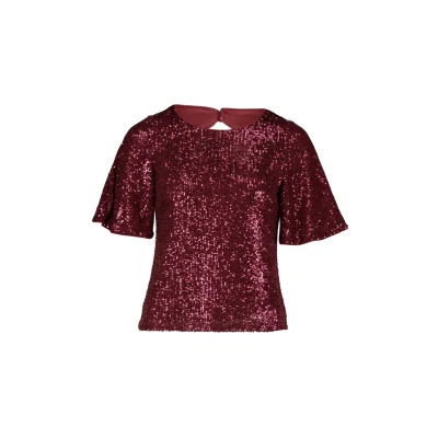 Afbeelding van Vera Mont Pailletten MIT FLÜGELÄRMELN Blouse, Dames, Maat: 34, Deep dahlia