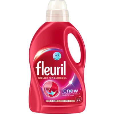 Afbeelding van 1+1 gratis: Fleuril Vloeibaar Wasmiddel Renew Gekleurde Was 27 Wasbeurten 1,35 liter