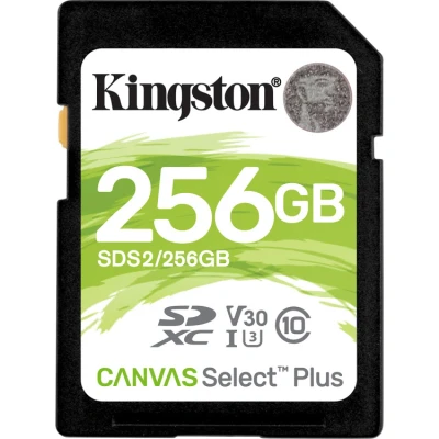 Afbeelding van Kingston Canvas Select Plus Flashgeheugenkaart 256 GB Video Class V30 / UHS I U3 Class10 SDXC