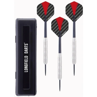 Afbeelding van 1x Set van dartpijltjes met rood zwarte flights 24 grams Dartpijlen