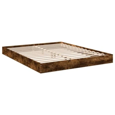Afbeelding van Bedframe bewerkt hout gerookt eikenkleurig 160x200 cm