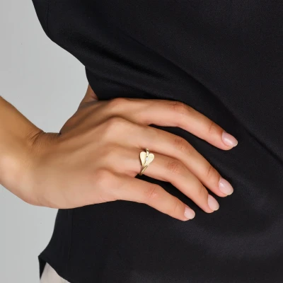 Afbeelding van Ring Hart Gescratcht Diamant 0.04ct H Si