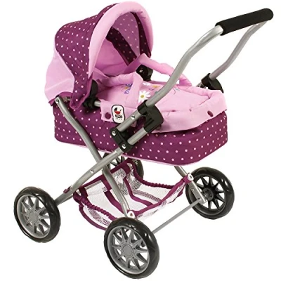 Afbeelding van Bayer Chic 2000 Kleine Poppenwagen Smarty Dots Brombeere