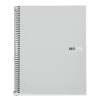 Afbeelding van Miquelrius Notebook The Original, 6 kleurstroken, A4, 150 7 mm gestreepte bladen, papier 70 g Microgeboord, 4 boren, Polypropyleen Opaco, kleur Grijs