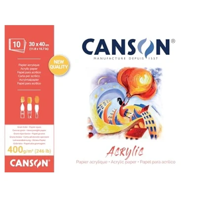 Afbeelding van CANSON Acrylpapier, 400 g/m², vellen, 30 x 40 cm, natuurlijk wit, 10 vellen