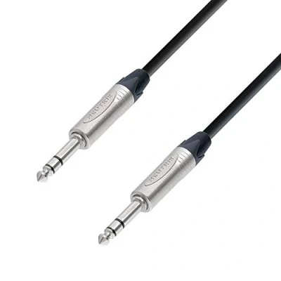 Afbeelding van Adam Hall K5BVV1000 Jackplug Audio Aansluitkabel [1x male 6,3 mm (stereo) 1x (stereo)] 10 m Zwart