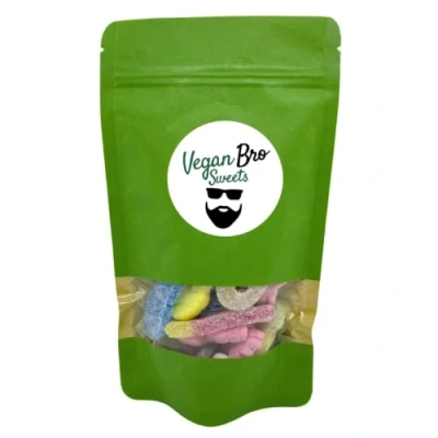 Afbeelding van Vegan Bro Mini tas, zuur, 200 g, veganistisch, fruitgom, zure perfect om cadeau te geven