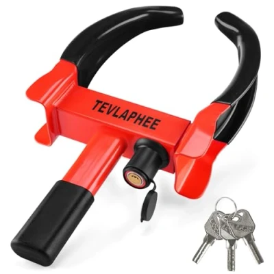 Afbeelding van Tevlaphee Diefstalbeveiliging voor auto, aanhanger, caravan, universeel (zwart en rood)