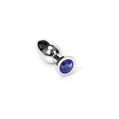 Afbeelding van Buttplug RVS met blauw kristal small